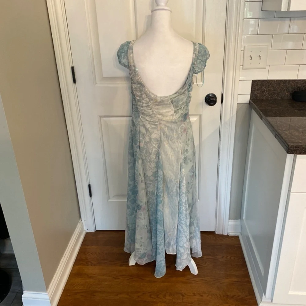 New! Free People Heart to Heart Midi Dres Blue Floral nwot 33463